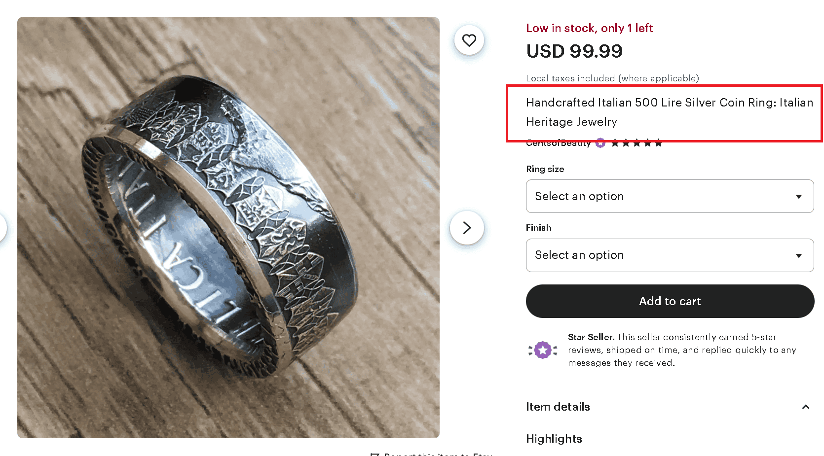 500 silver ring made from an Italian Lire coin. 500 silver ring made from an Italian Lire coin.