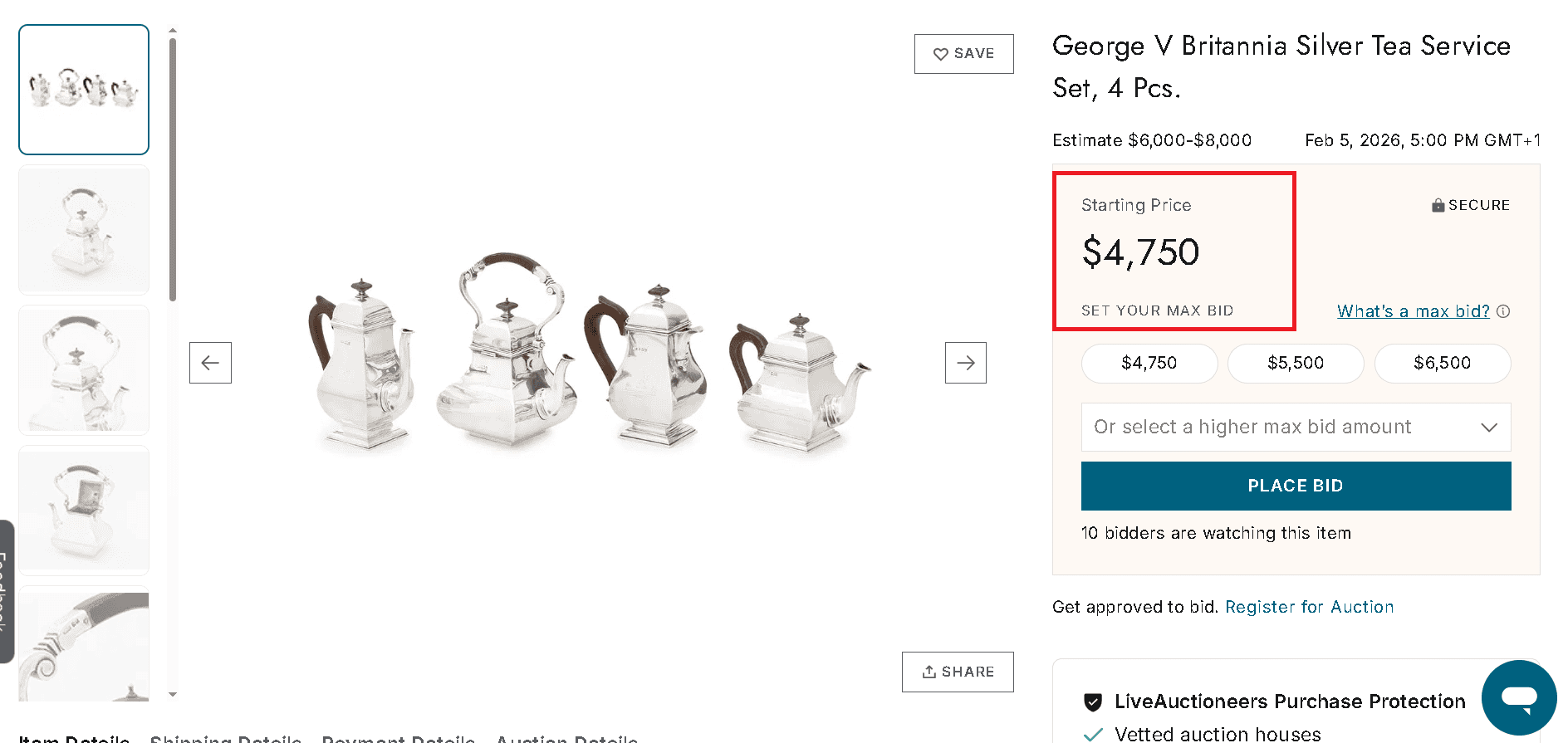 .958 Britannia silver value achieved at an auction example 3