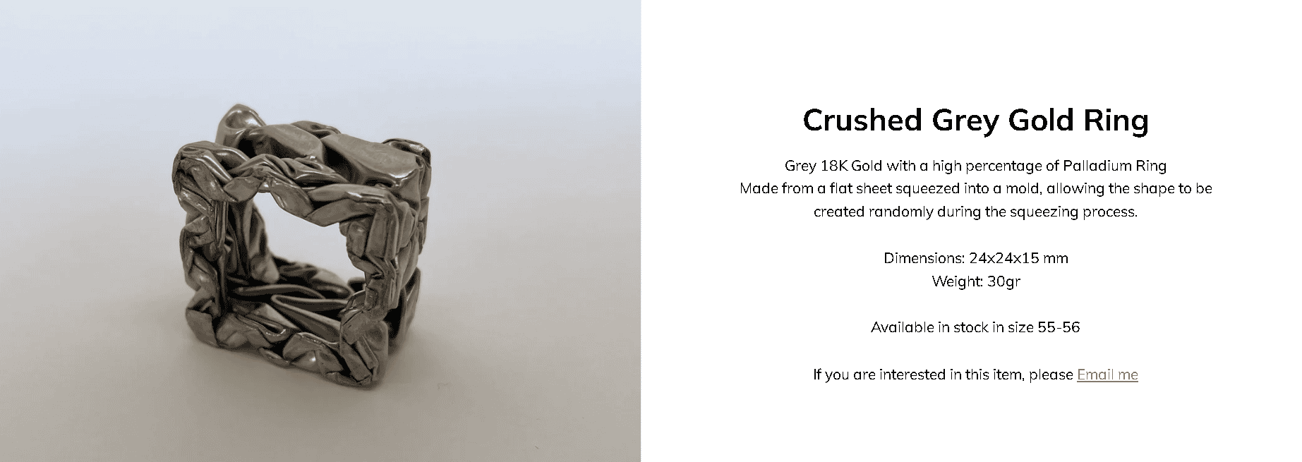 Gray gold ring example