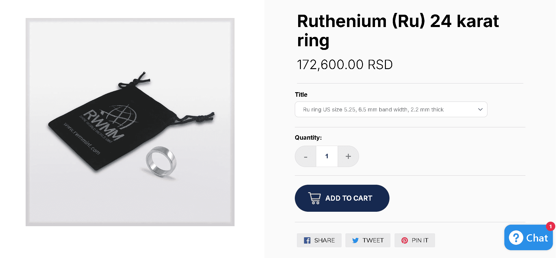 An example of a pure ruthenium ring An example of a pure ruthenium ring