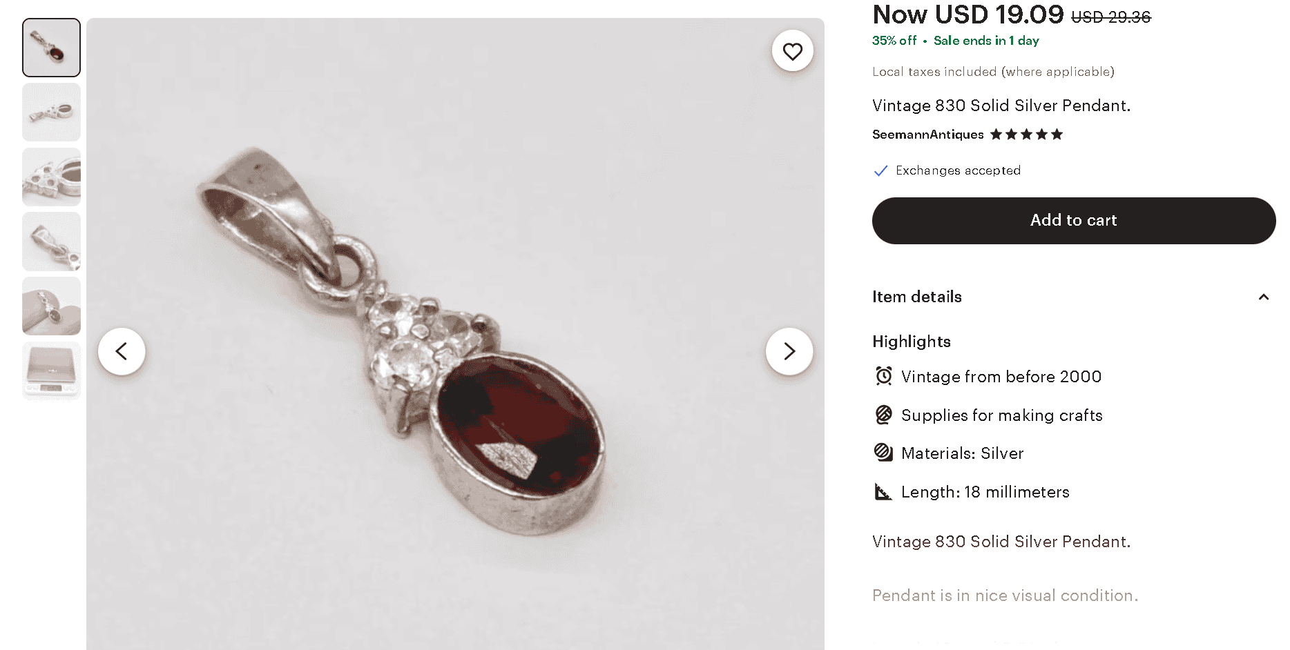 Vintage 830 Solid Silver Pendant. Vintage 830 Solid Silver Pendant.