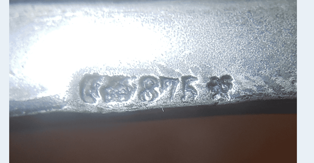 Silver 875 hallmark on a piece produced during the reign of Soviet Union. Silver 875 hallmark on a piece produced during the reign of Soviet Union.