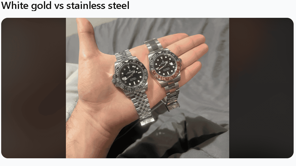 White gold vs stainless steel- they look nearly identical