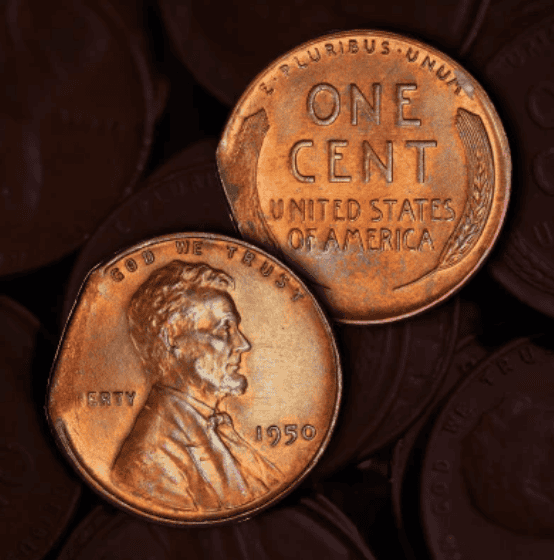 Clipped planchet penny error example