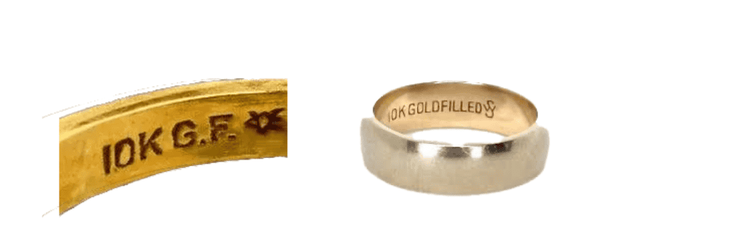 Gold filled jewelry hallmark example