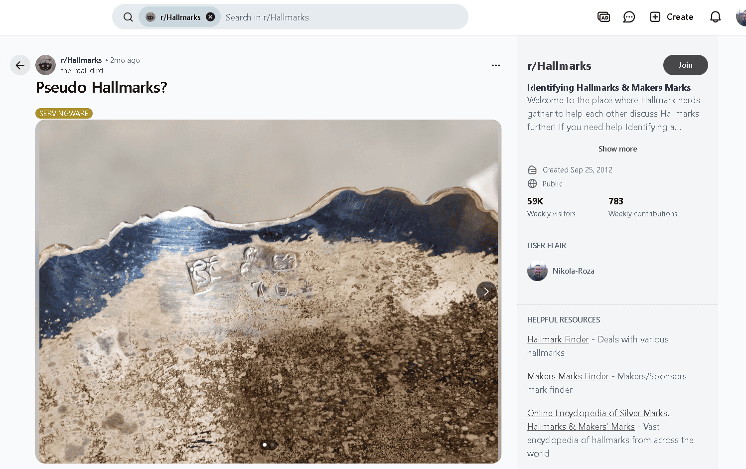 Pseudo silver hallmarks example Pseudo silver hallmarks example