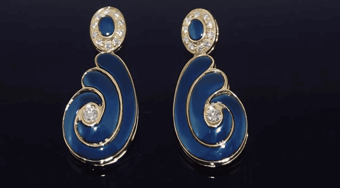 Blue gold earrings example