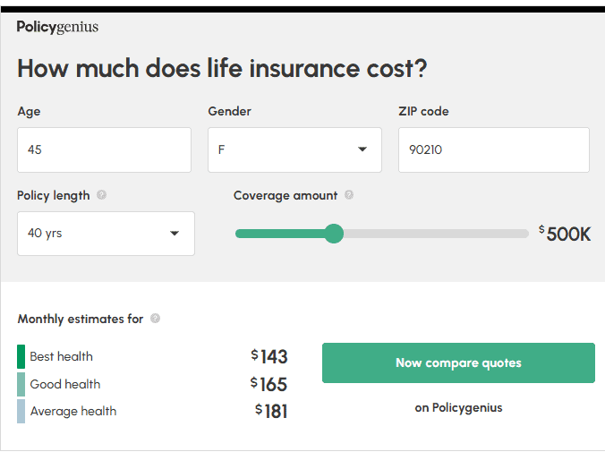 Life insurance calculator.
