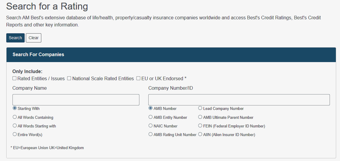 Searching for company ratings.