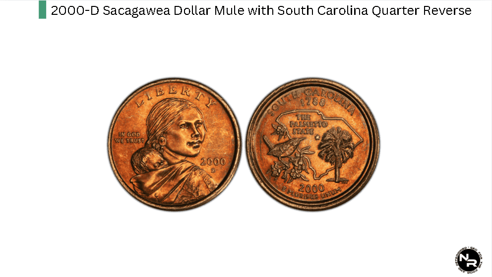 2000-D Sacagawea Dollar Mule with South Carolina Quarter Reverse