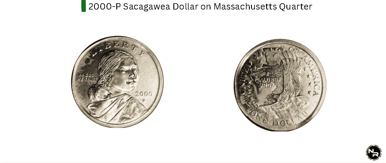 2000-P Sacagawea Dollar on Massachusetts Quarter