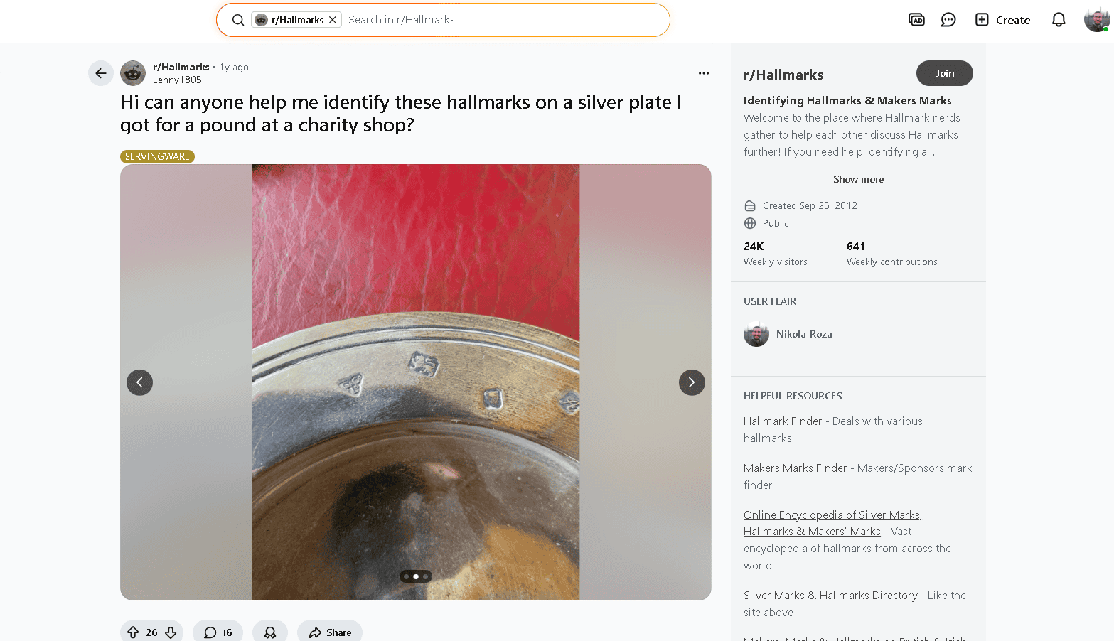 Rare silver hallmark example 1 Rare silver hallmark example 1