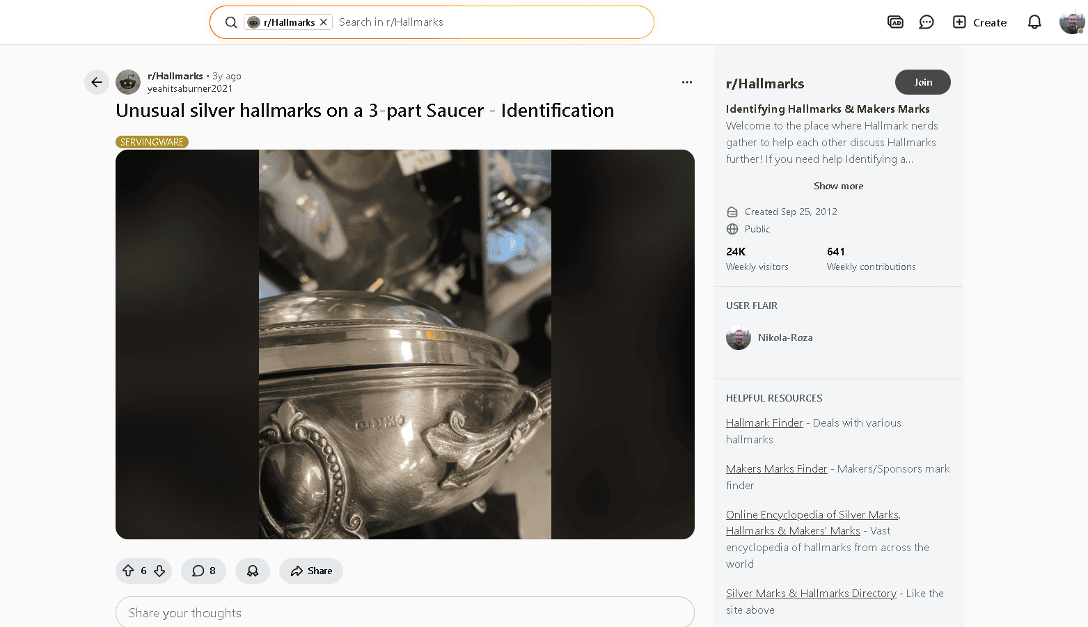 Rare silver hallmark example 3 Rare silver hallmark example 3