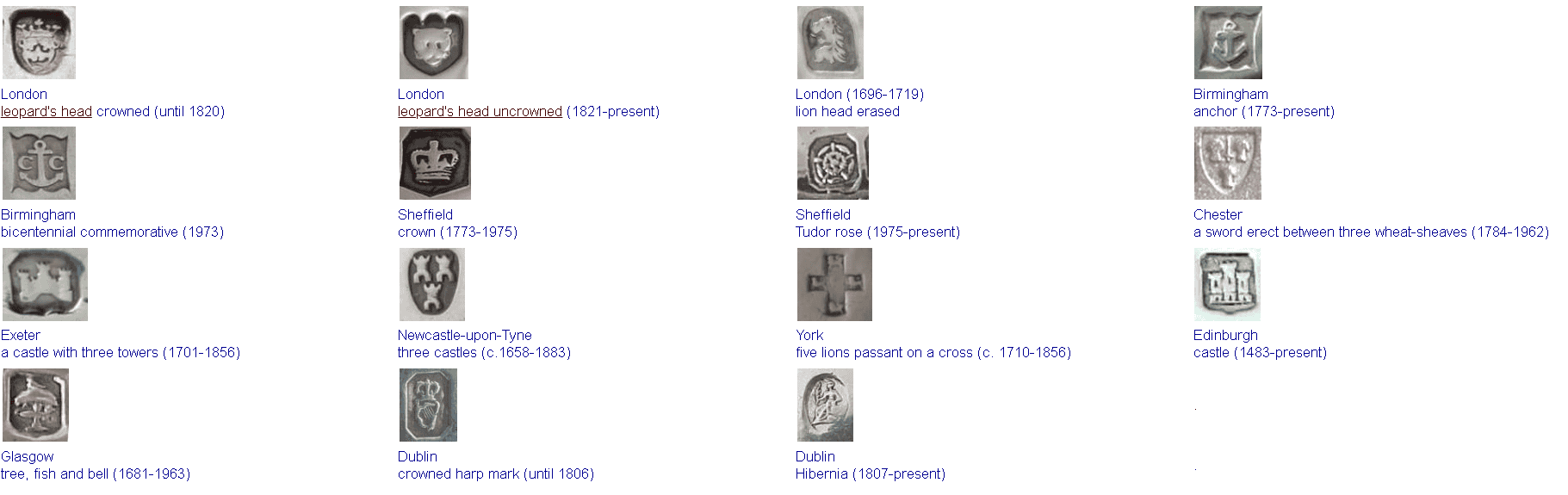 Examples of rare silver hallmarks Examples of rare silver hallmarks