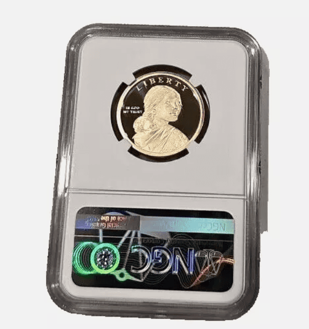 Example of a Sacagawea silver proof coin
