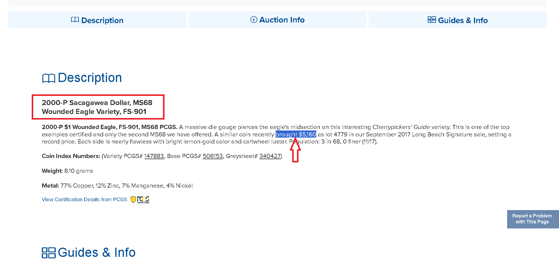 Wounded Eagle Sacagawea value and worth example 1 Wounded Eagle Sacagawea value and worth example 1