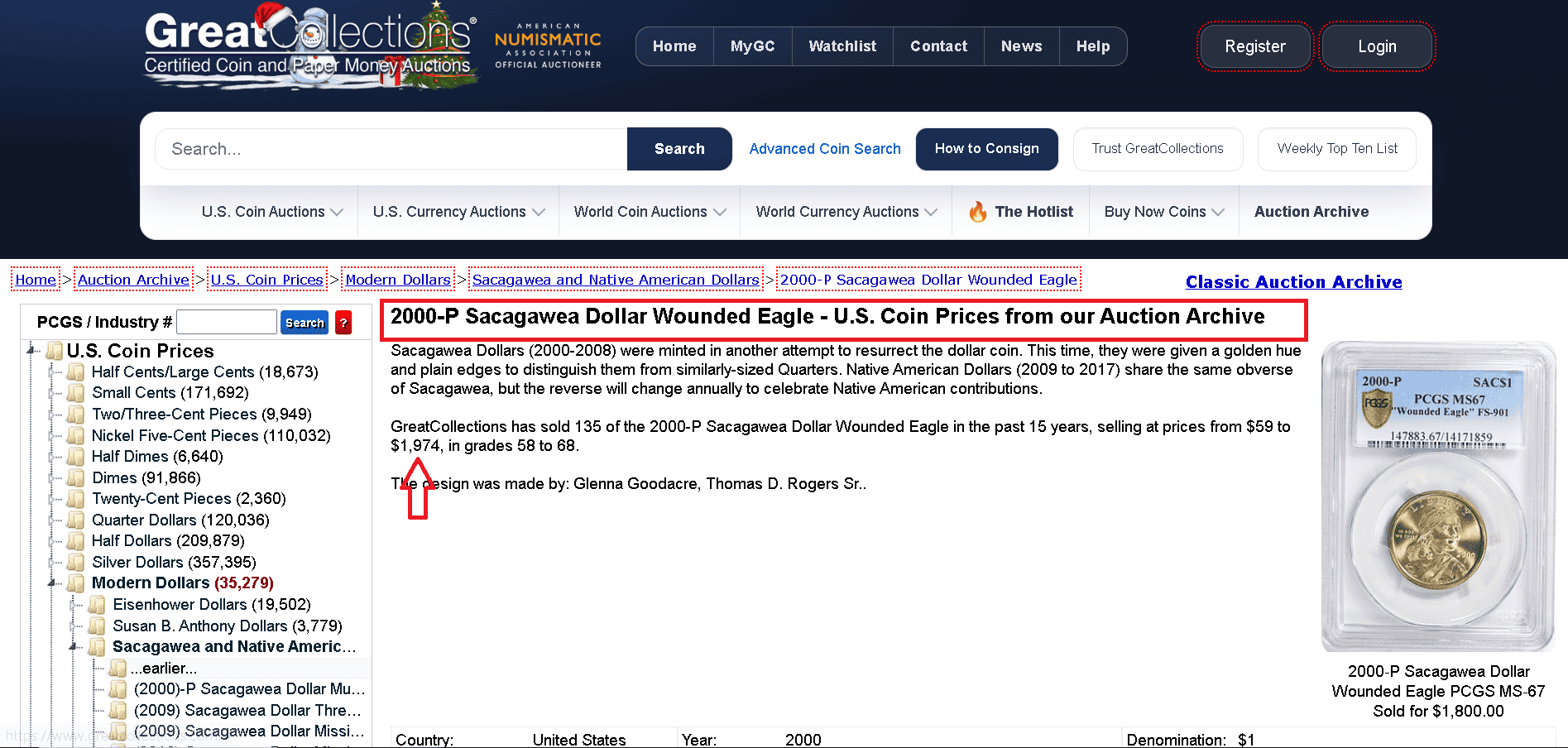 Wounded Eagle Sacagawea value and worth example 2 Wounded Eagle Sacagawea value and worth example 2