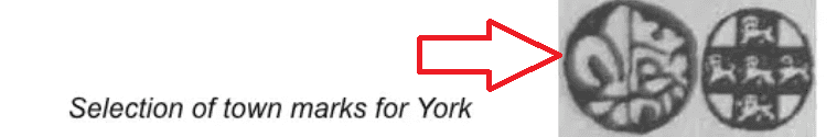 York's half-leopard head (before 1423) hallmark is an example of an antique silver hallmark that's nowadays extremely rare York's half-leopard head (before 1423) hallmark is an example of an antique silver hallmark that's nowadays extremely rare