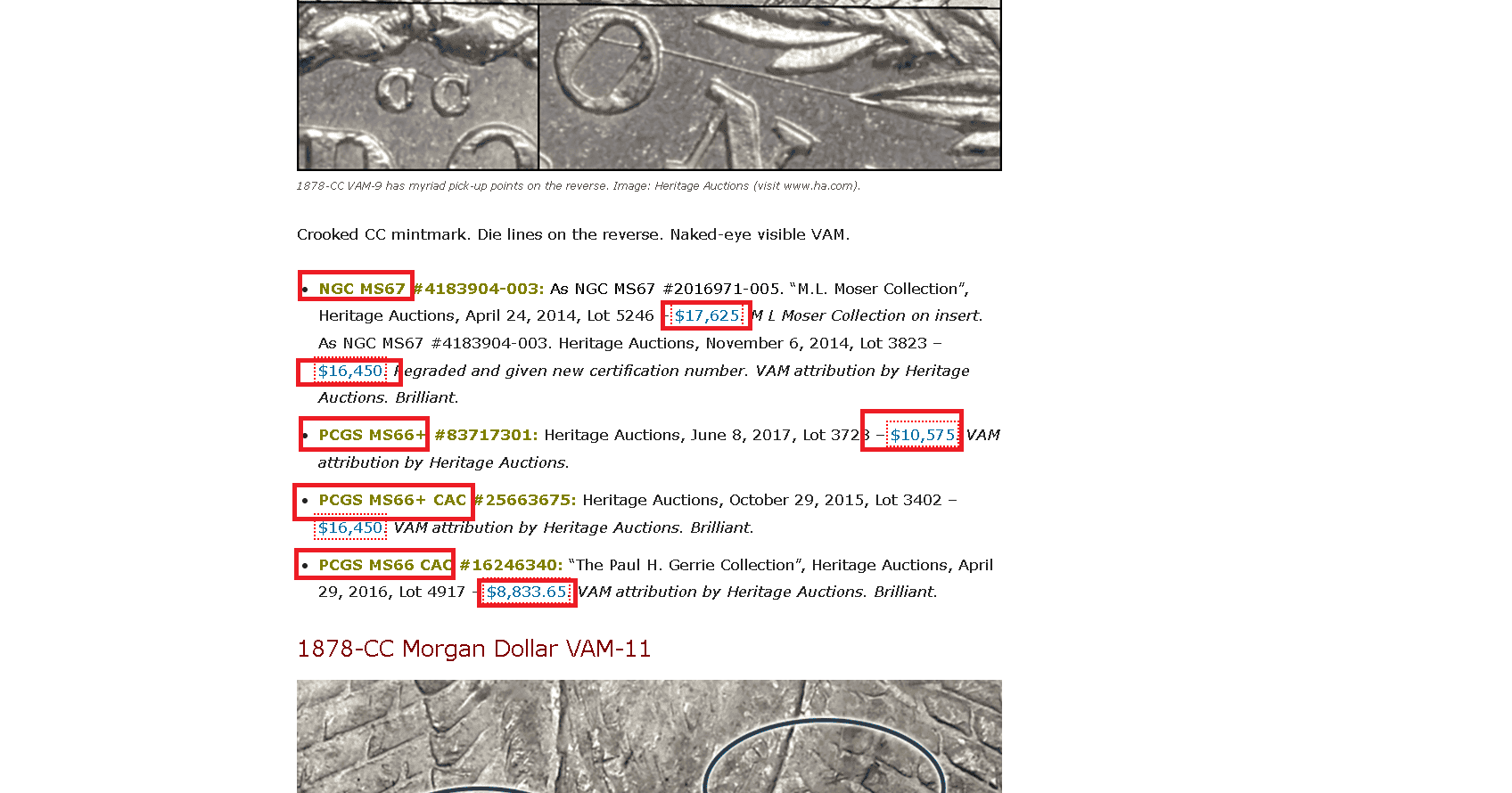 Some 1878 CC Morgan Silver dollars sold for tens of thousands of dollars