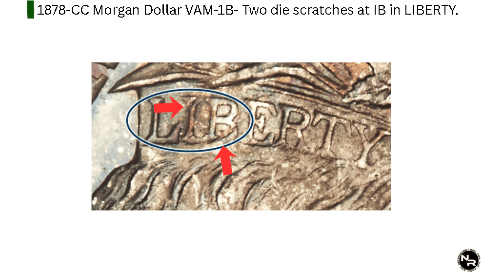 1878 CC Morgan Silver Dollar VAM-1B