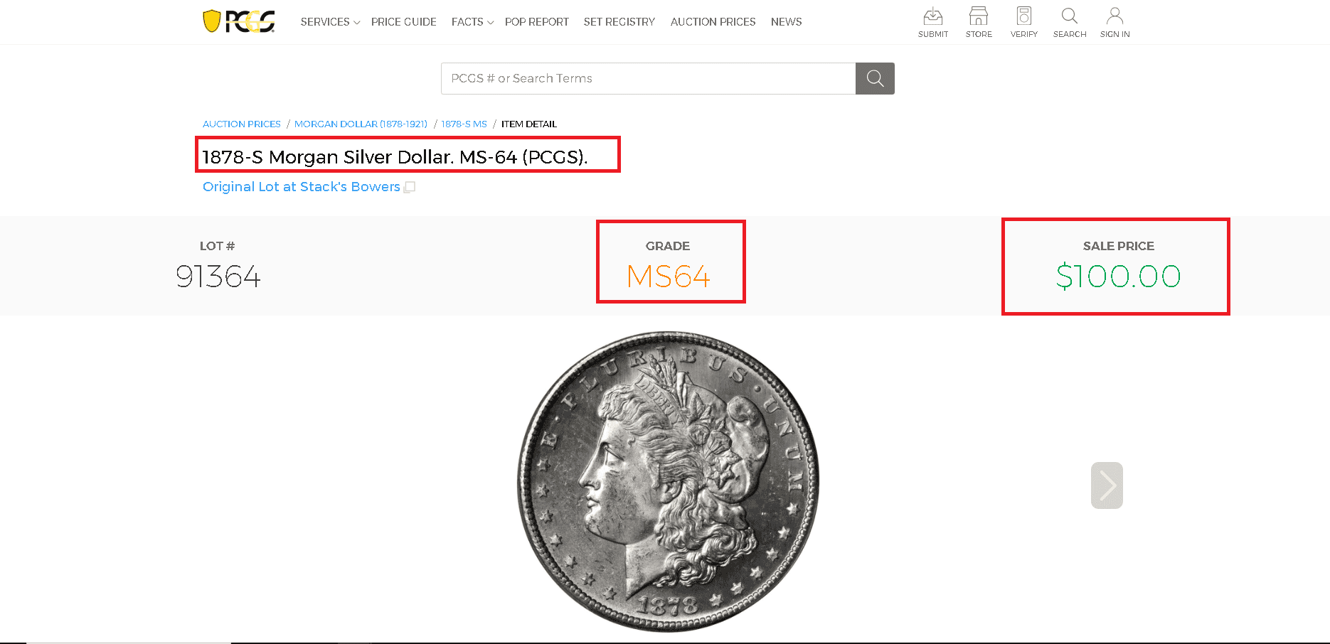 1878 Morgan Silver Dollar MS-64 Value 1878 Morgan Silver Dollar MS-64 Value