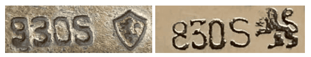 Norway-specific hallmarks for .830 Scandinavian Silver Norway-specific hallmarks for .830 Scandinavian Silver