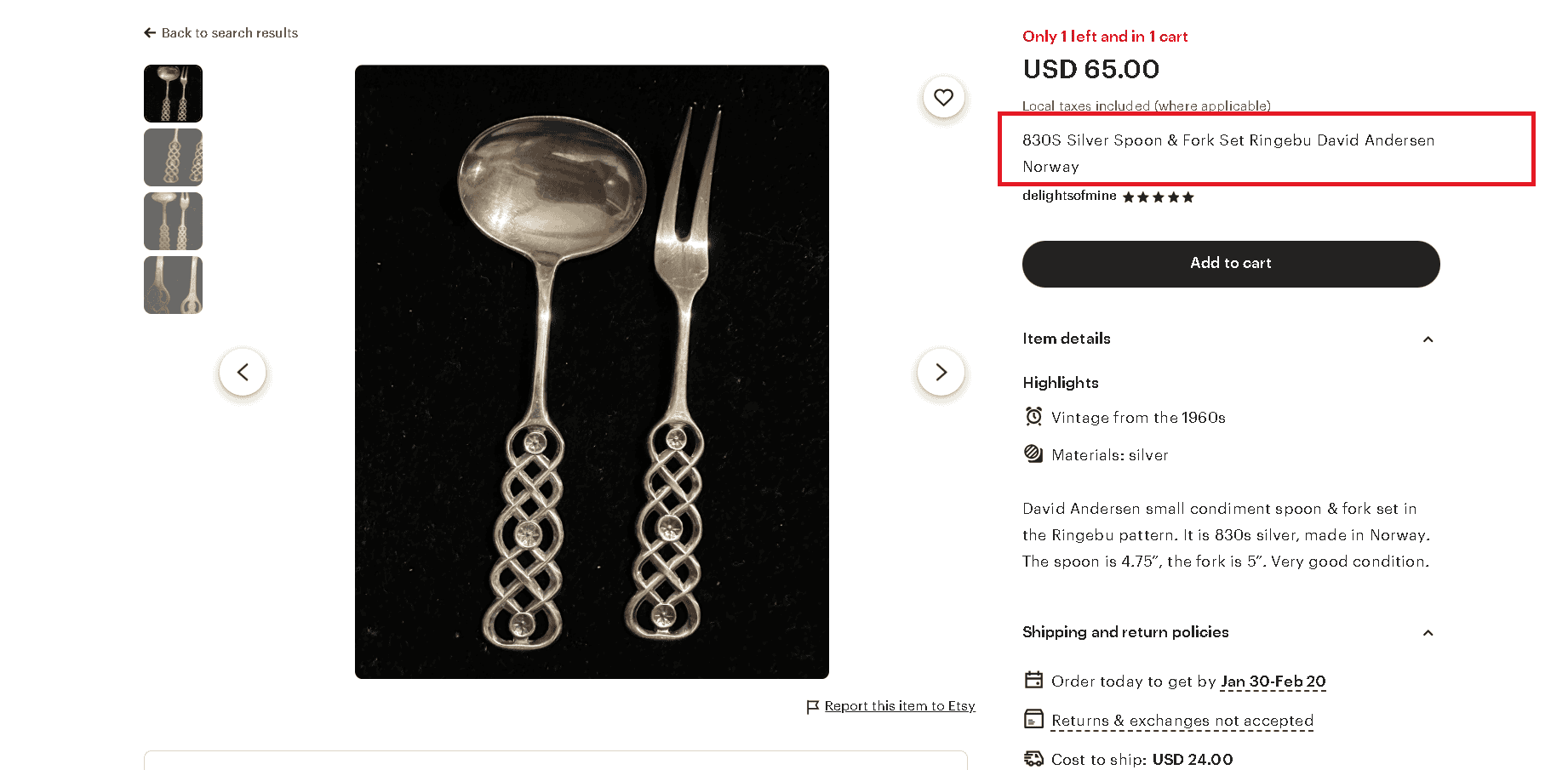 830S Silver Spoon & Fork Set Ringebu David Andersen Norway 830S Silver Spoon & Fork Set Ringebu David Andersen Norway