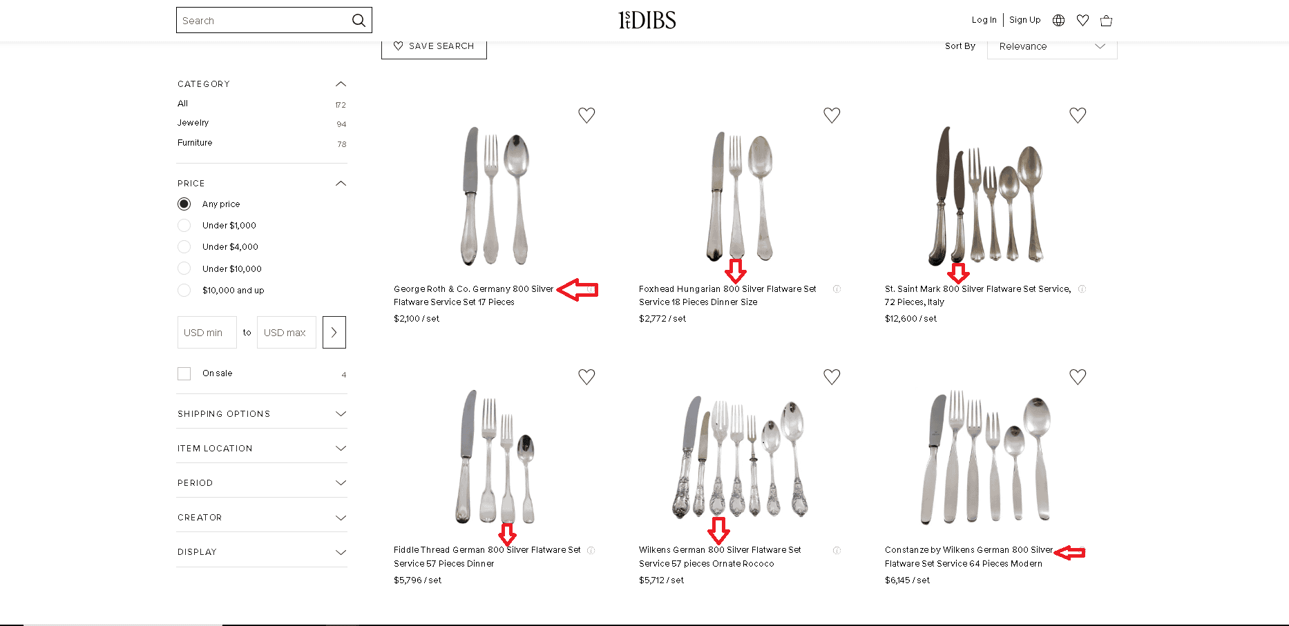 silver 800 cutlery and flatware example 1