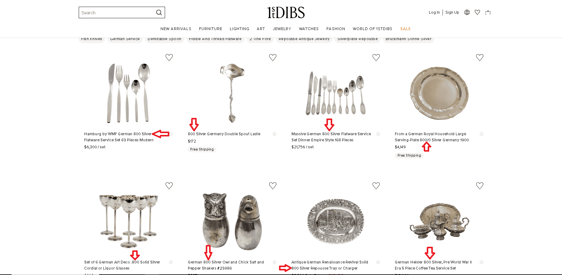 silver 800 cutlery and flatware example 2