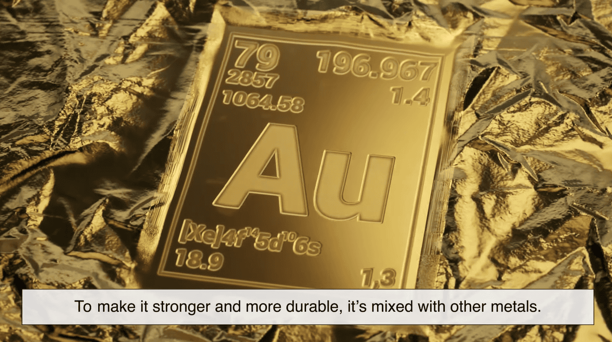 First, jewelers start with pure gold (24k gold). First, jewelers start with pure gold (24k gold).