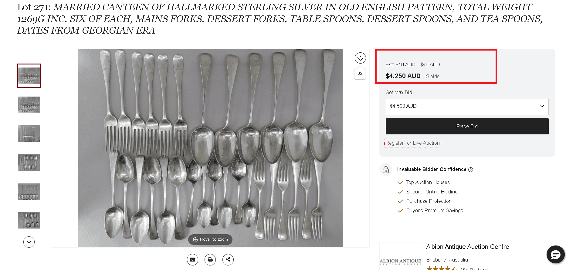 Sterling silver flatware set auction value 3