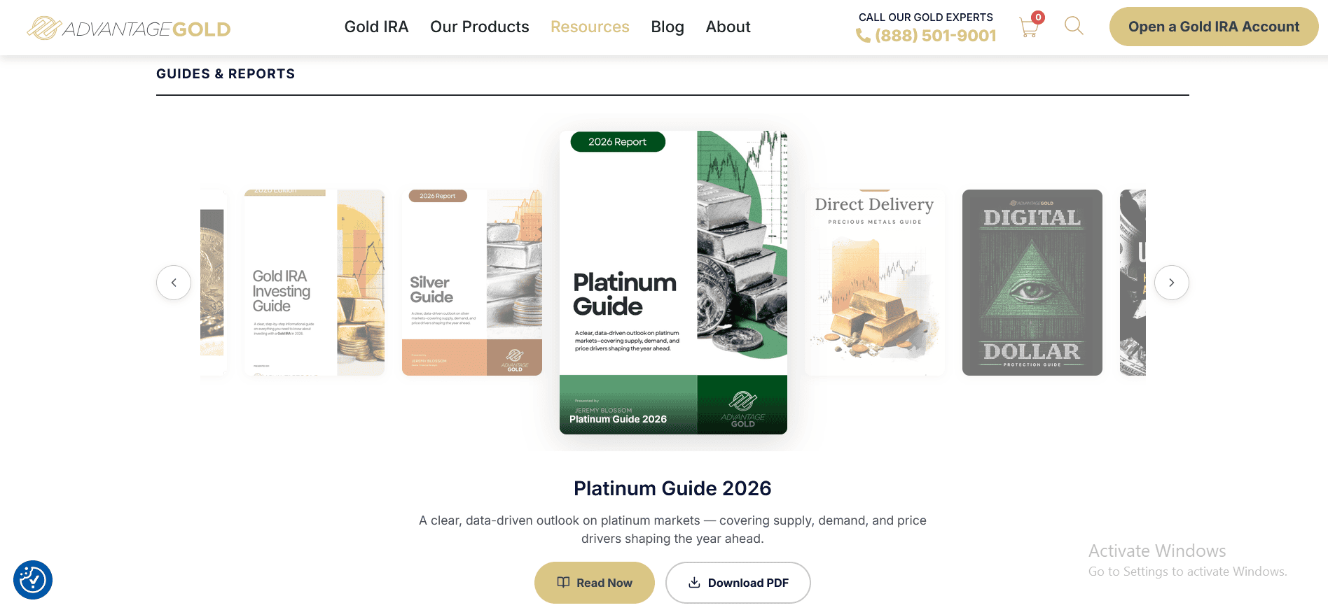 Advantage Gold's four different investment guides covering how to invest into gold, silver, platinum and palladium.