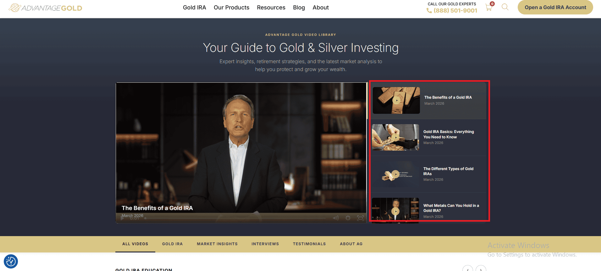 Advantage Gold video resources.