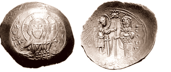 Byzantine green gold coins example