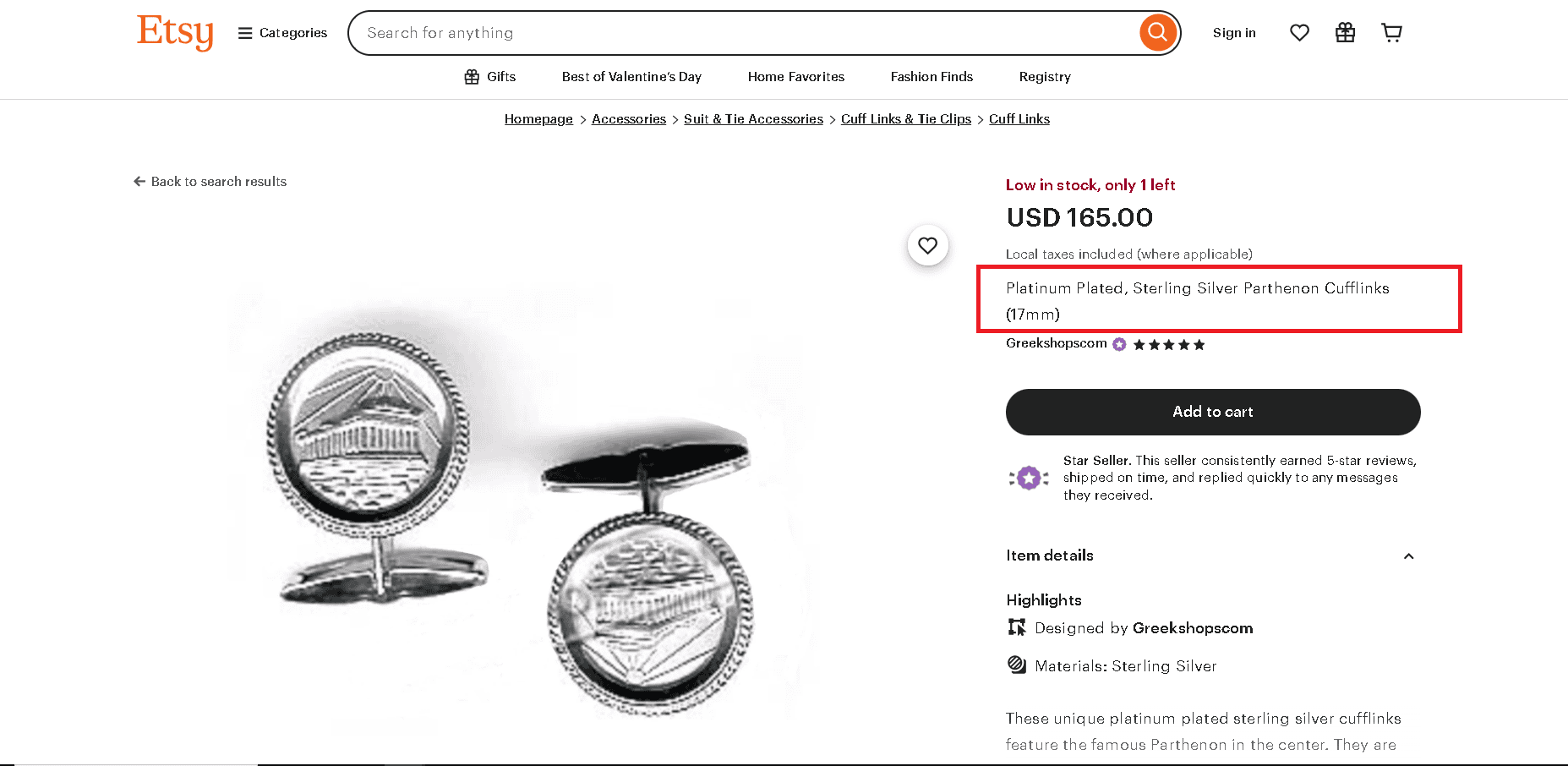 Platinum-plated sterling silver example 2