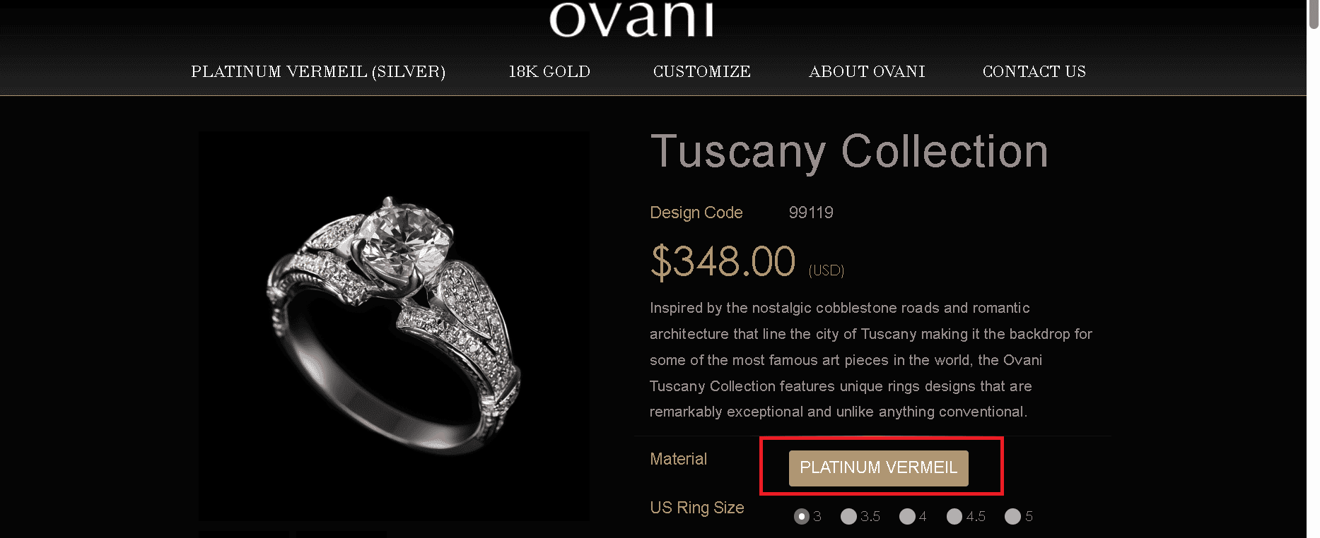 Platinum vermeil jewelry example 2