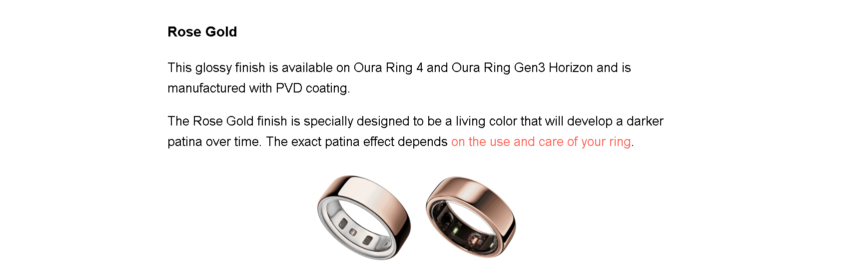 Rose gold oura ring tarnishing properties