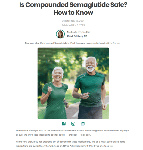 Screenshot of Henry Meds' "Is Compounded Semaglutide Safe?" blog post