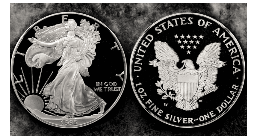 The 1995-W Proof American Silver Eagle.