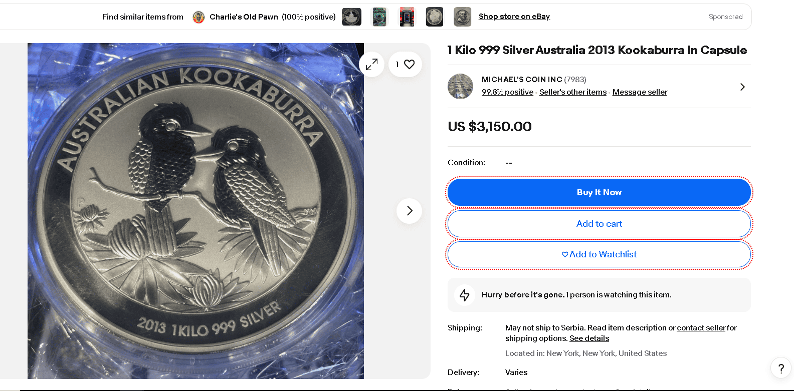1kg silver round example