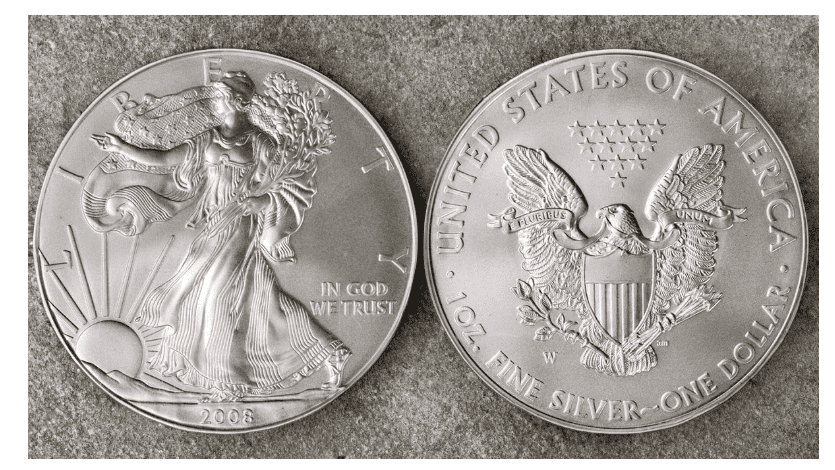 The 2008-W Burnished (Uncirculated) American Silver Eagle with the "Reverse of 2007