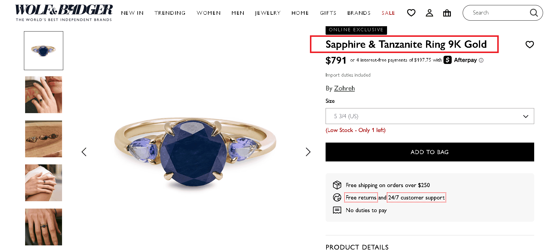 9k gold ring example.