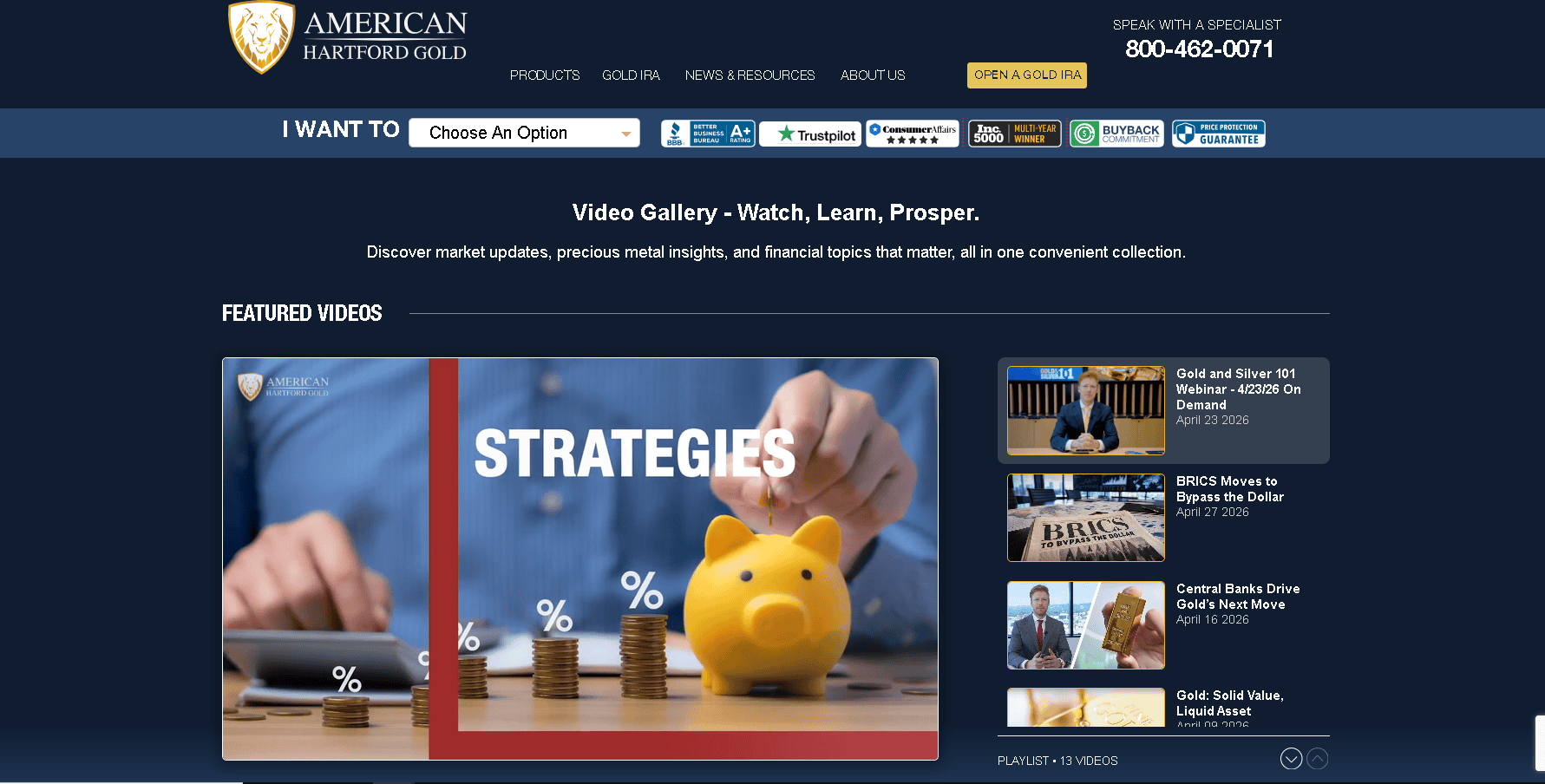 American Hartford Gold video library