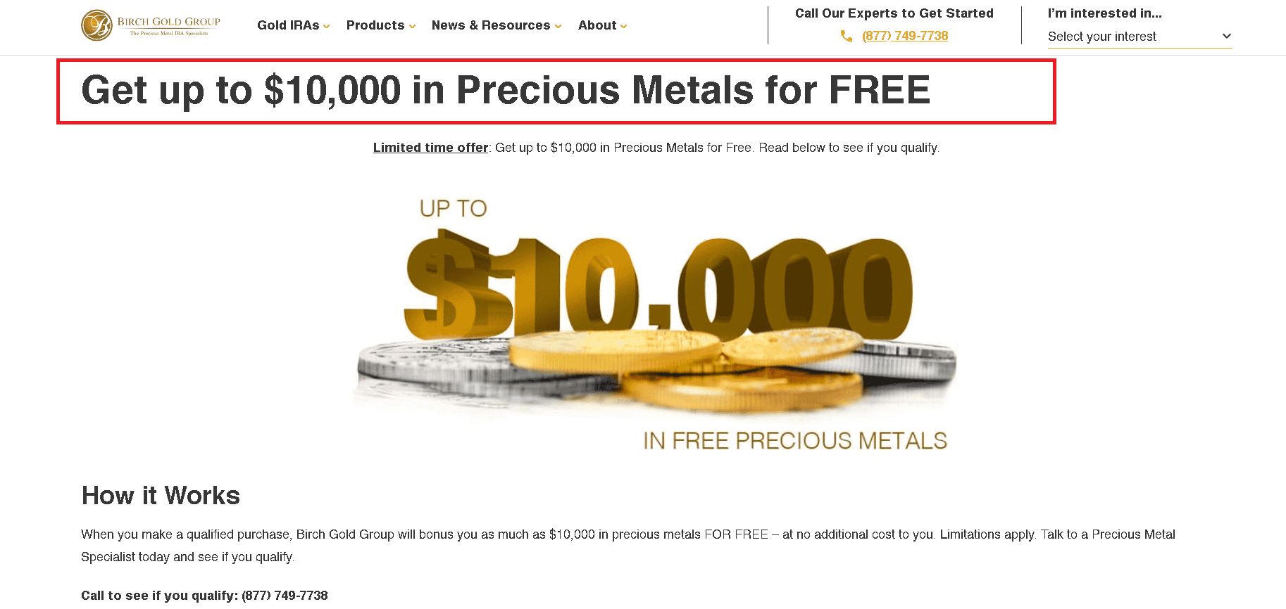 Birch Gold Group offers a large free silver bonus on qualifying purchases.