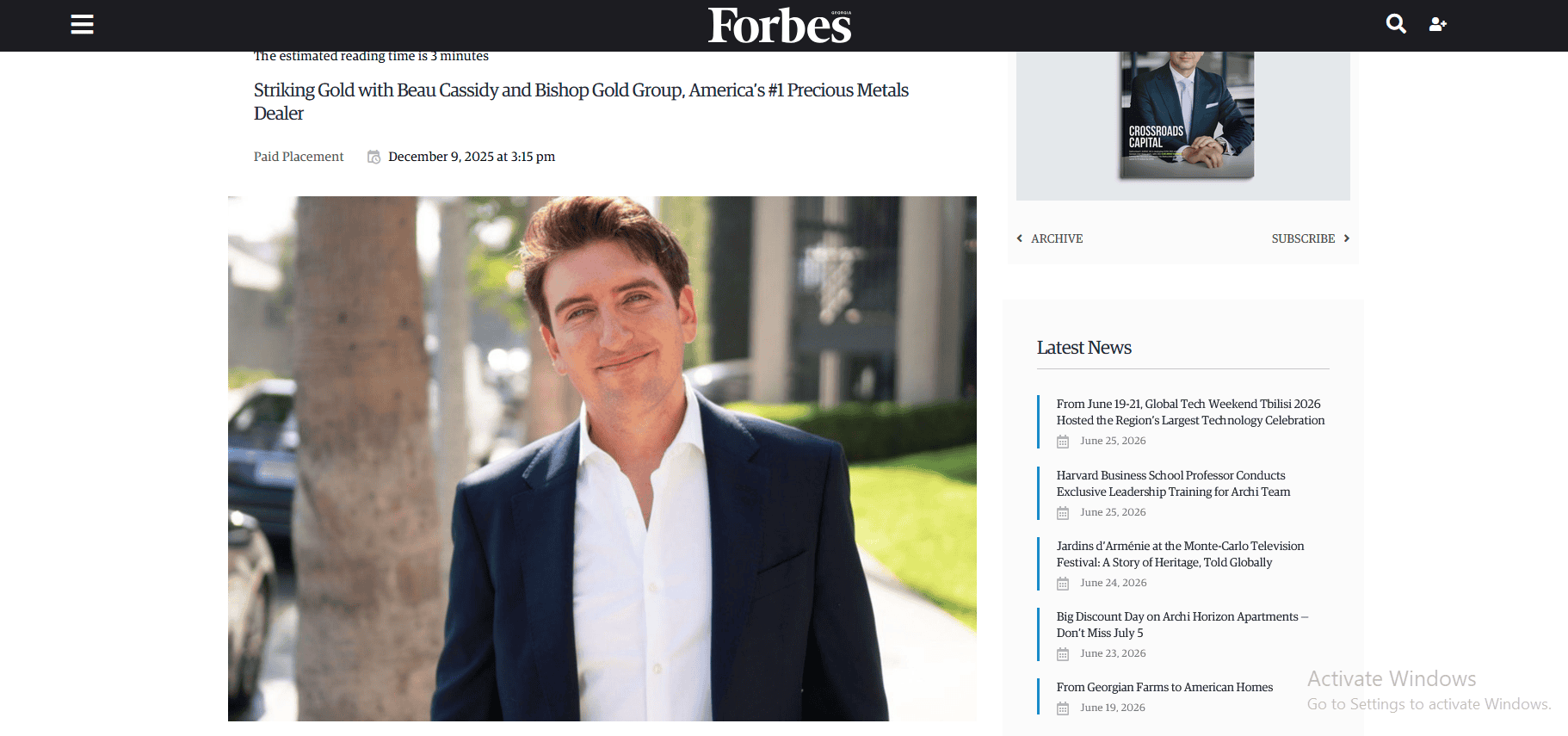 Beau Cassidy is the CEO of Bishop Gold Group.