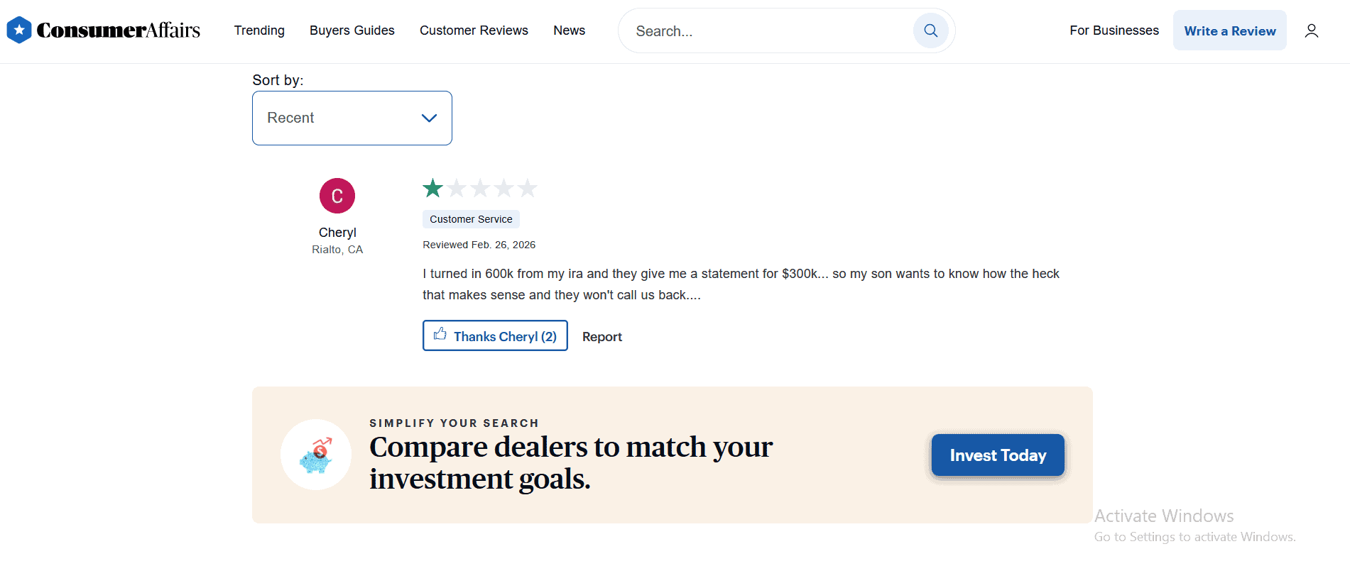 Bishop Gold Group complaint and negative review about high product markups.