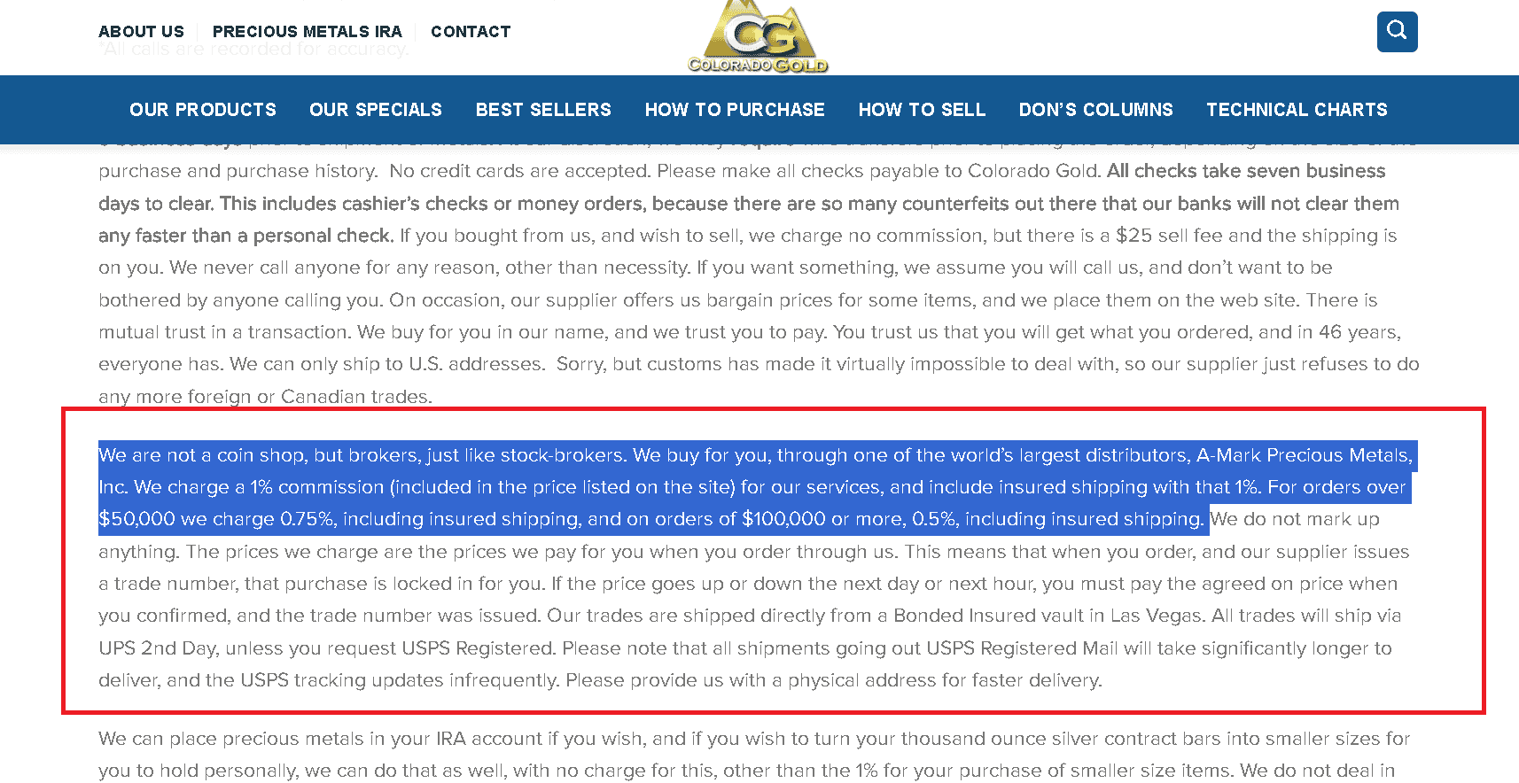 Colorado Gold fees and payment methods explained