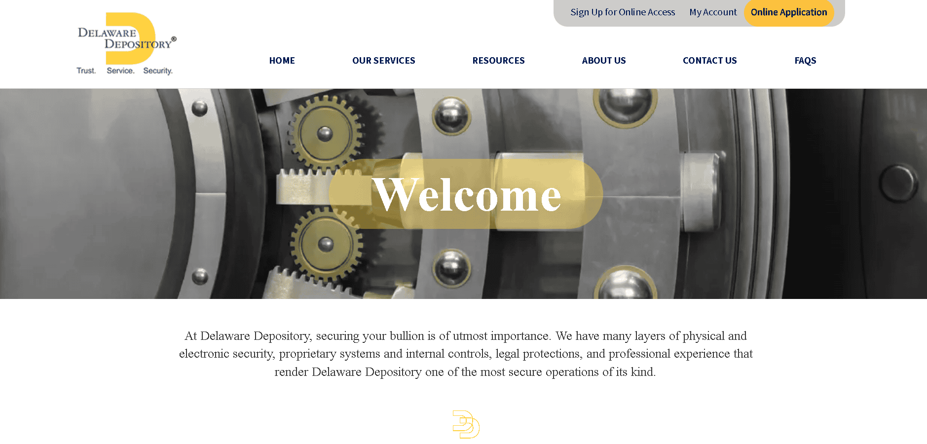 Delaware depository hold IRA-approved gold, silver platinum and palladium.