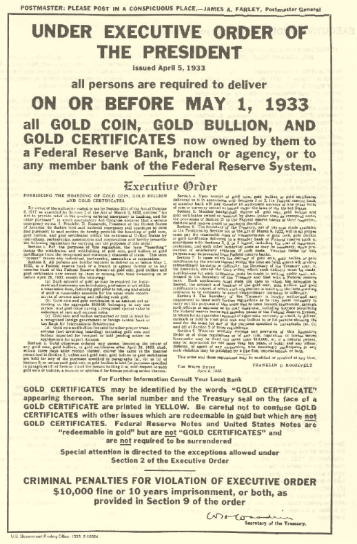 Executive order 6102