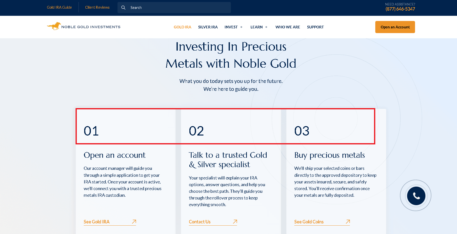 Steps to opening a gold IRA account with Noble Gold Investments